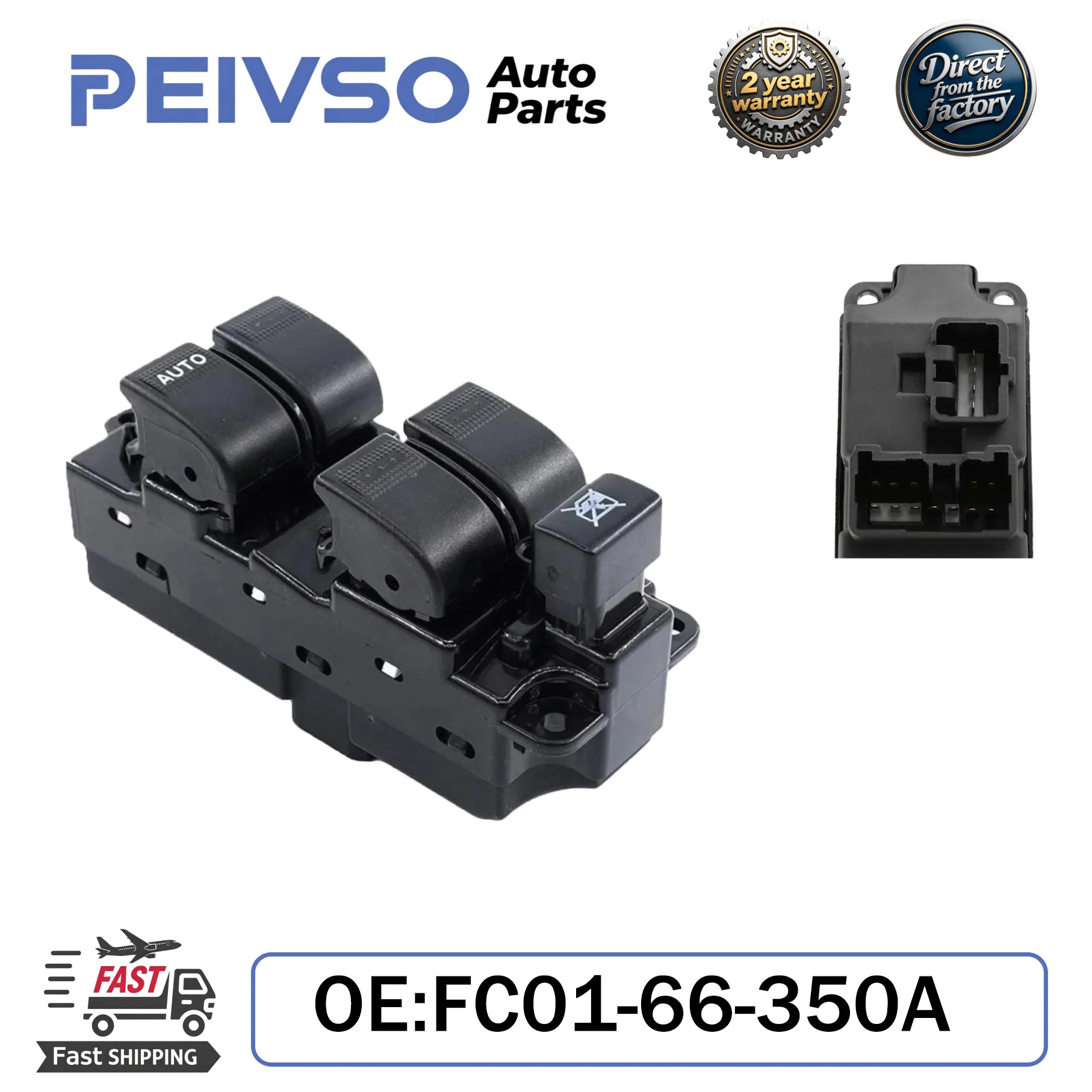 PEIVSO New High-Quality FC0166350A FC01-66-350A Front Left Drive Side Window Switch for 2002-08 Mazda 6