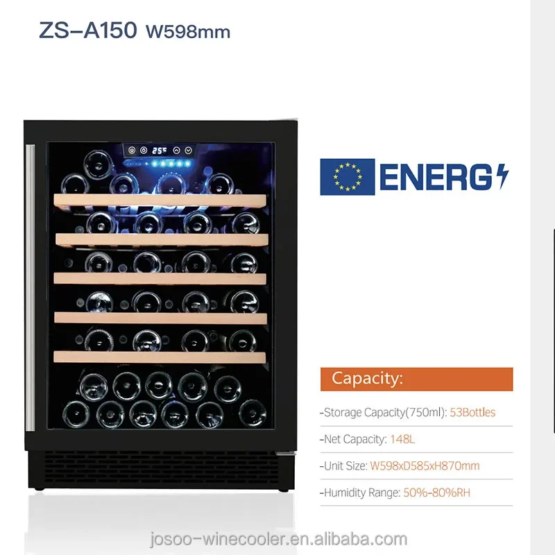 Custom Mini Wine Refrigerators OEM Smart Cooler with Unique Design, 2 Zones Wine Fridge Electric 90 Stainless Steel Door