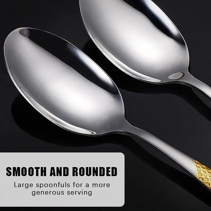 New Kitchen Utensil Set Stainless Steel Spoon And Fork Set Food-Grade Flatware Gold Silverware Set view 4