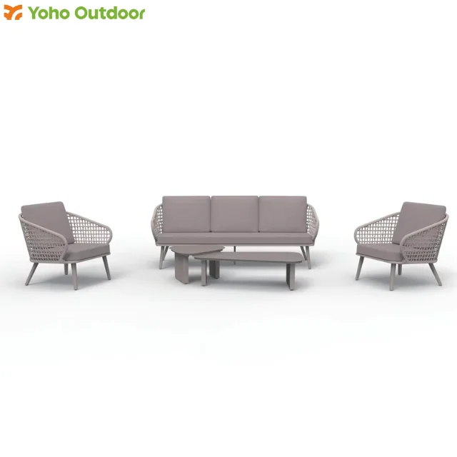 

New Style L Shape Aluminum Frame Outdoor Patio Garden Sofa Set Furniture with Cushion