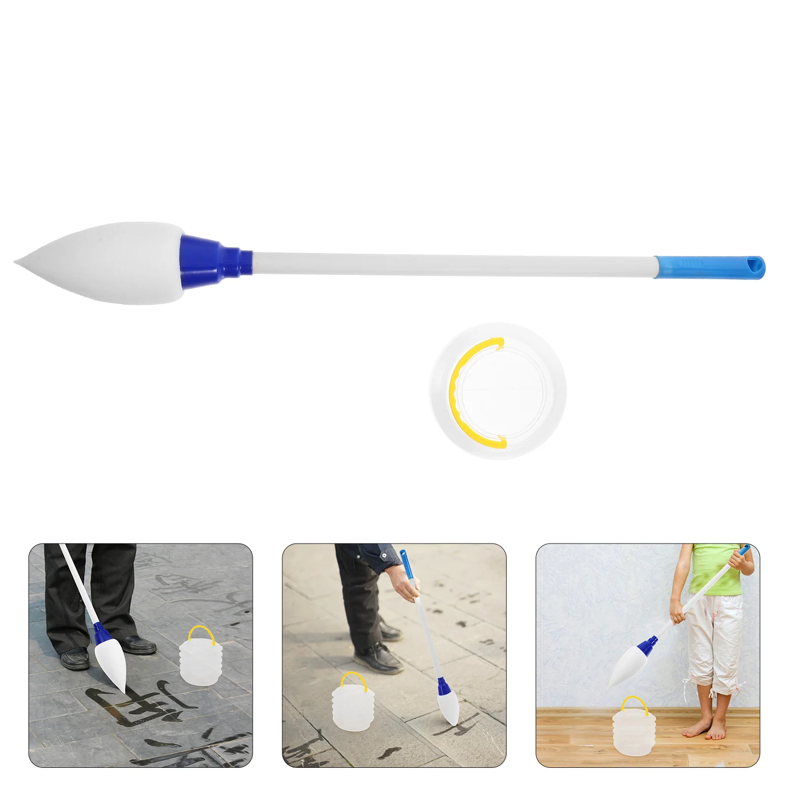

1 set 1 Set Large Water Writing Brush Calligraphy Sponge Tip Floor Ground Art Tool Reusable Bucket Durable Brush Big Characters