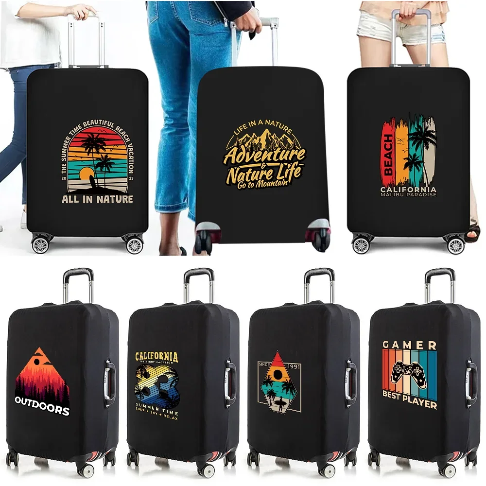 

Travel Suitcase Cover Elastic Protective Case Holiday Print Traveler Essentials Accessories for 18-32 Inch Dust Luggage Covers