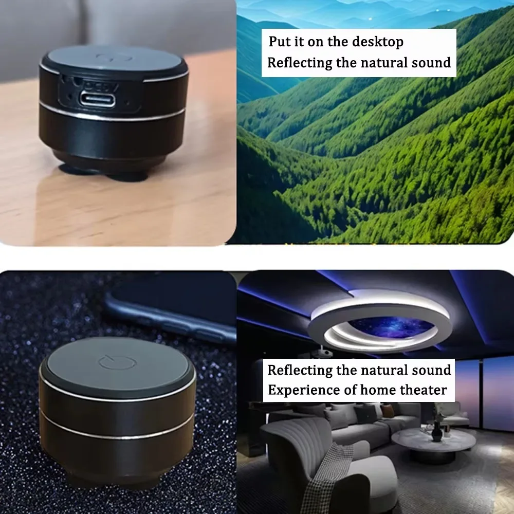 Metal Bone Conduction Speaker Vibration Stereo Audio Digital TWS Bluetooth Speaker Minimum Portable Bass Small Steel Gun Outdoor