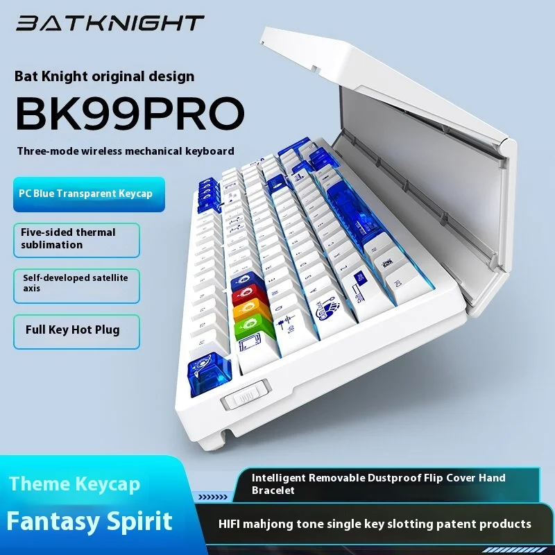 BATKNIGHT BK99pro Mechanical Keyboard Three Mode Foldable Hand Rest RGB Gaming Keyboard Hot Swap Long Battery Life PBT Pc Gamer