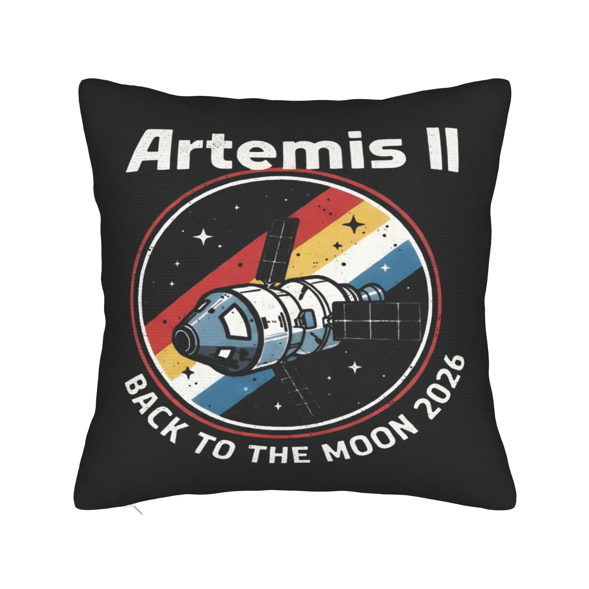 Pillow Case Artemis II Back to the Moon 2026 Soft  Pillow Cover For Living Room Sofa Retro Trendy Pillowcases