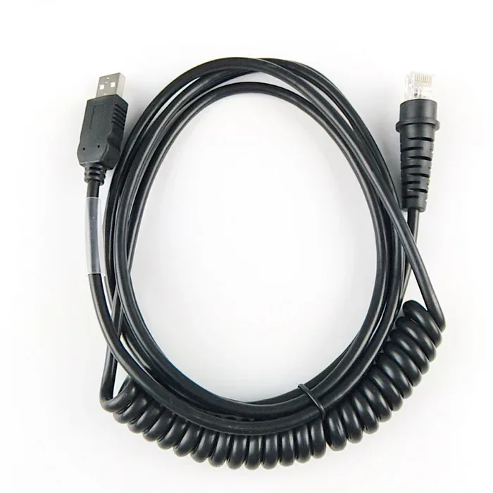 2pcs BarCode Scanner USB Cable Spiral 3M(10feet) Coiled For  HHP 3800g,3800r,3820,3200,4600g,4600r,4820,4600Q,USB Interface