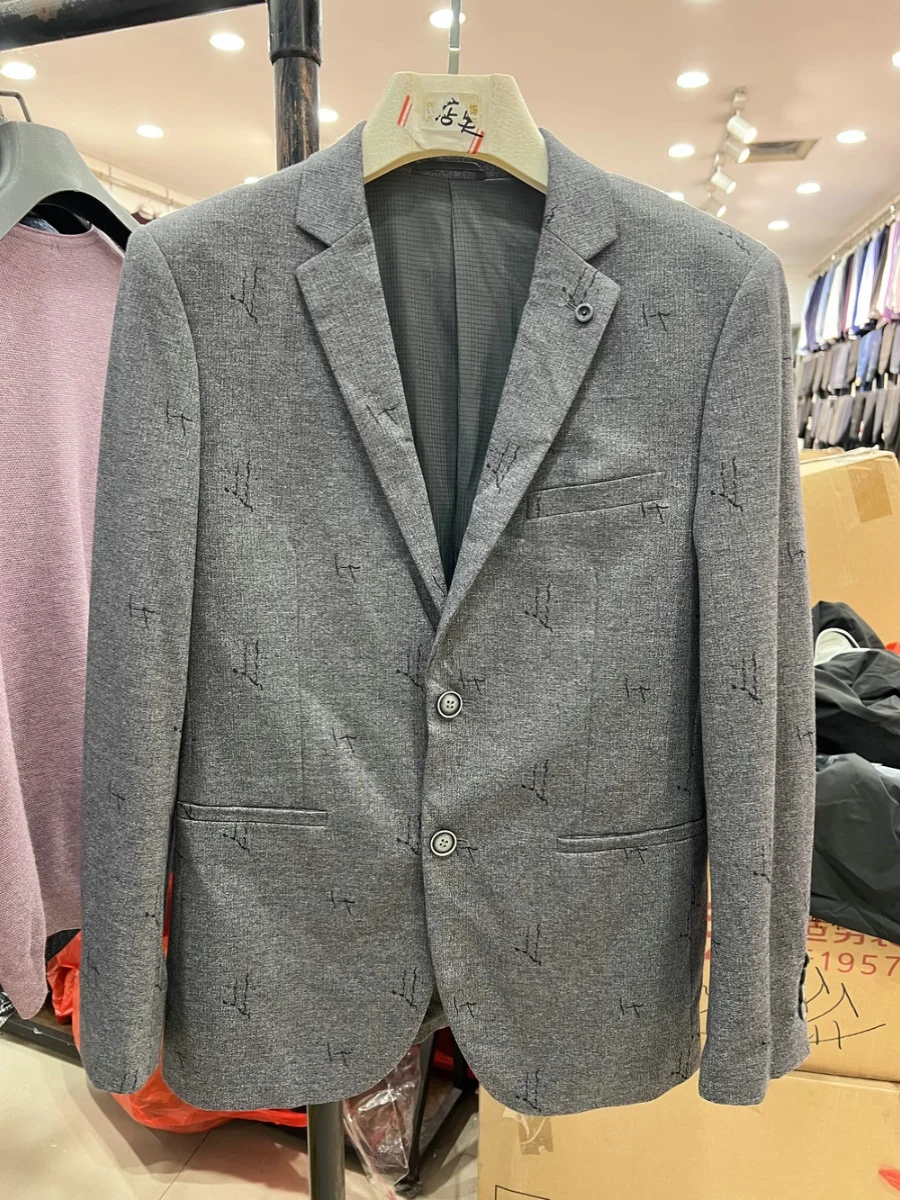 

Мужской повседневный приталенный пиджак на двух пуговицах, модная весенняя одежда, стильный пиджак для отцов, с длинным рукавом, стандартной длины