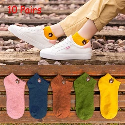 2023 New 10 Pairs/Lot Four Season School Girls Women Short Socks Low Tube Cool Socks Set Ankle Foot Cover Fashion New Sock