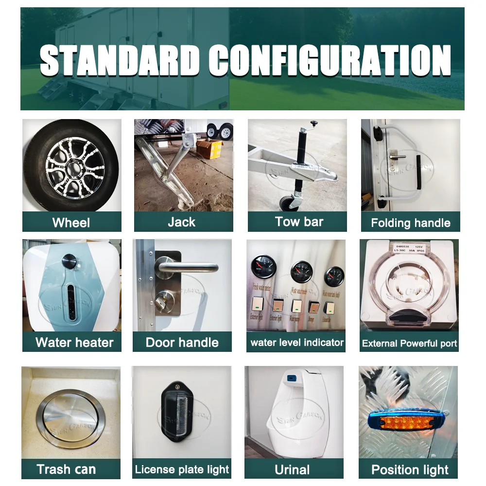 Tijdelijke badkamer voor buiten Bouwplaats Mobiel toilet Techniek Openbaar toilet Eenvoudig draagbaar