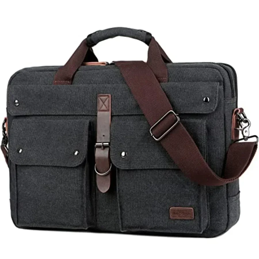

Stylish 17 inch Canvas Laptop Bag Messenger Bag Briefcase Vintage Crossbody Shoulder Bag Military Satchel for Men BC-07 Stylish