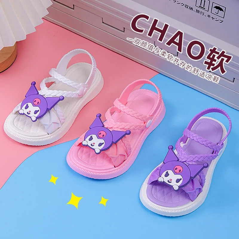 Mädchen Jungen Kawaii Sanrio Anime Kuromi Ins Prinzessin Kinder Sandalen Niedliche My Melody Baby Strand Hausschuhe Schuhe Geschenke für Kinder