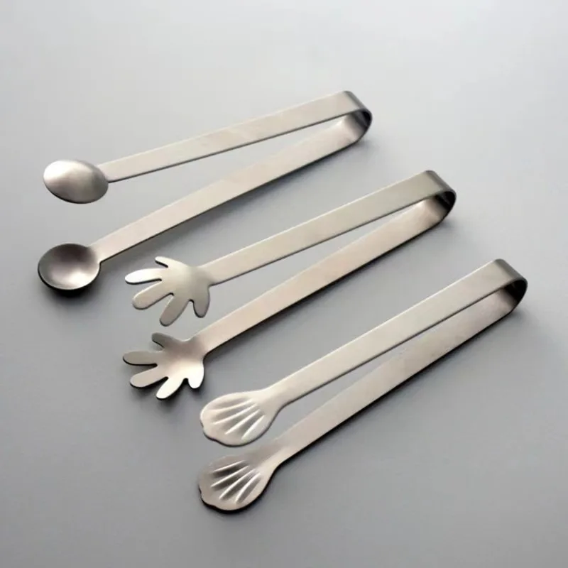 Creative Ice Cube Clip Stainless Steel Tongs For Lemon Tea Bag Thickened Sugar Tea Biscuit Food Clip Kitchen Accessories