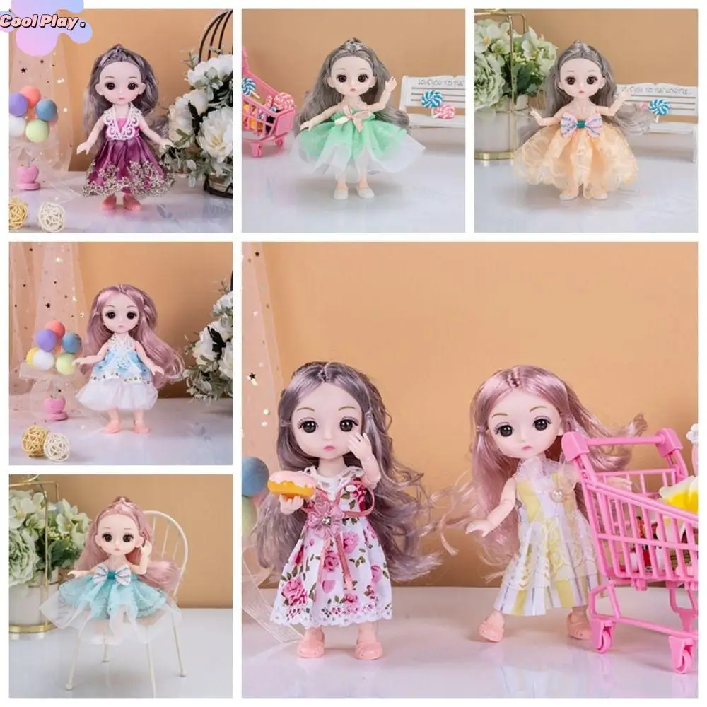 

13 Joints Big Eyes Princess BJD Doll Movable Korean Makeup Look 17cm Bjd Doll Sweet 17Cm 13 Movable Joints Mini Girl Toy