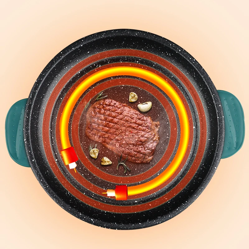 Niw-sartén eléctrica MultiCooker, máquina de cocina antiadherente, para el hogar, barbacoa, bistec frito, pescado, tortilla