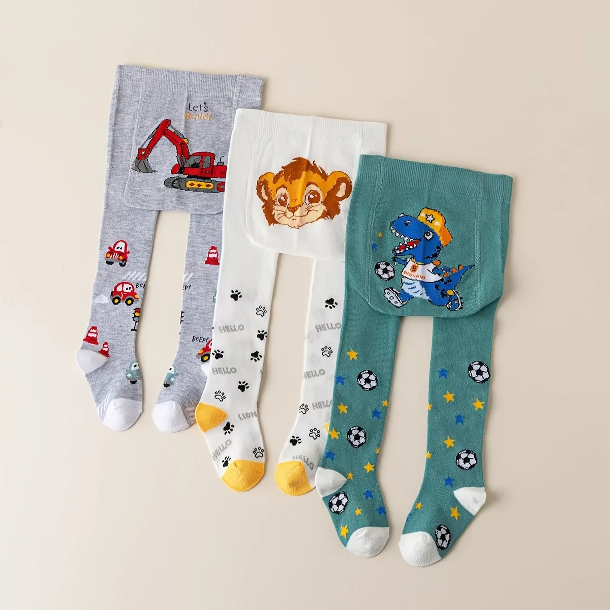 3PCS Knit Leggings for Infants and Toddles, Cute Cartoon Pattern Butt Design, Kids Winter Tights，0-4 Years Old， Hand Wash or Dry