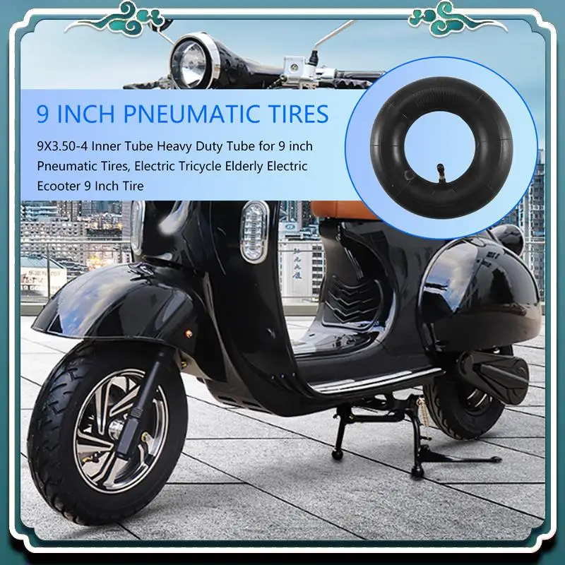 قسط 9X3.50-4 الأنبوب الداخلي أنبوب الثقيلة للإطارات الهوائية 9 بوصة ، دراجة ثلاثية العجلات الكهربائية المسنين الكهربائية Ecooter 9 بوصة الإطارات