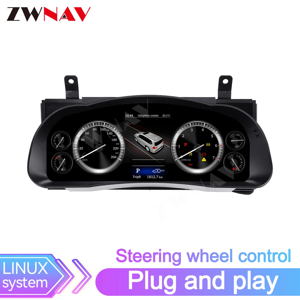 

12,3-дюймовый ЖК-одометр для TOYOTA Highlander 2015-2020, комплект для модернизации интерьера, цифровая приборная панель, система Linux