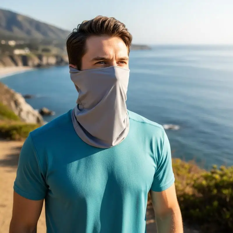 

Summer Sunscreen Ice Silk Mask Neck UV Protection Face Cover Sunscreen Face With Brim Outdoor Cycling Sun Protection Hats Caps