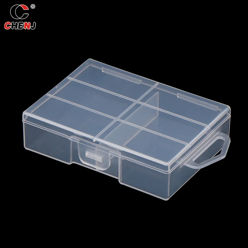 1pc Transparent Battery Storage Box For 18650 Batteries Plastic Organizer With Hardware Accessories And Clear Divider With Cover