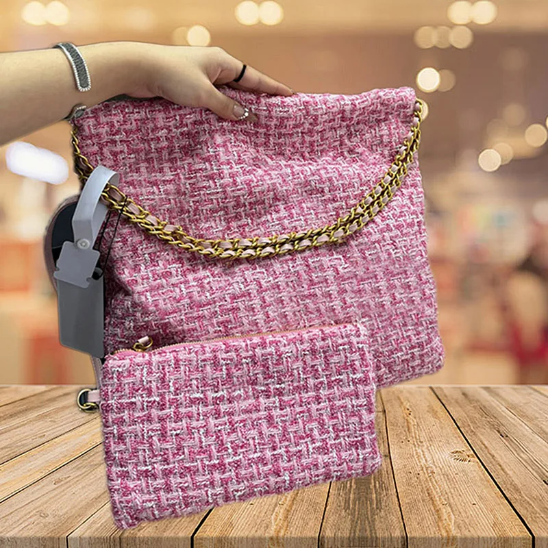 Designer Soft Tweed Shoulder Bag Autumn Winter Wool Bags for Women 2024 New Small Tote Bag Female Girls Purse Handbag