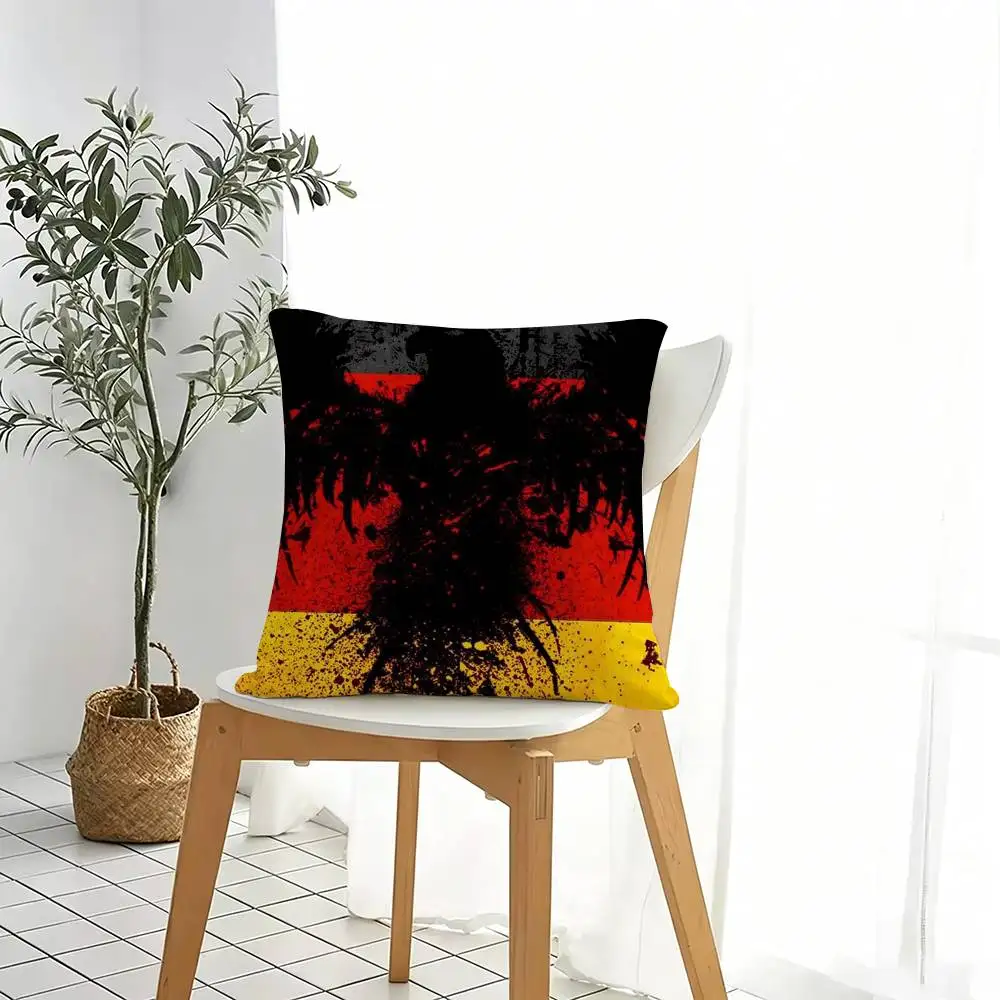Retro Panzer G-Germany Flag  Square Double-Sided printed Pillow Case Bedroom Bedside Pillow Sofa Cushion Cover Gift