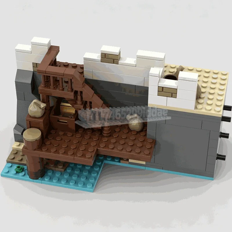 205Parts Harbor Inner Corner Castle Fort MOC Building Blocks Model Custom Puzzle Architecture DIY Creative Assembly Popular Toy