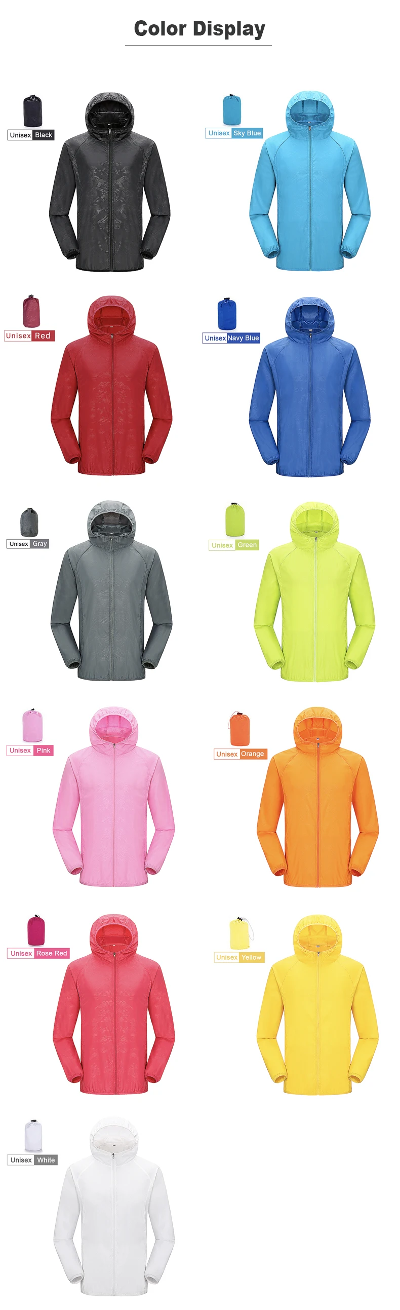 Unisex UV-Protective Waterproof Hiking Jacket 32