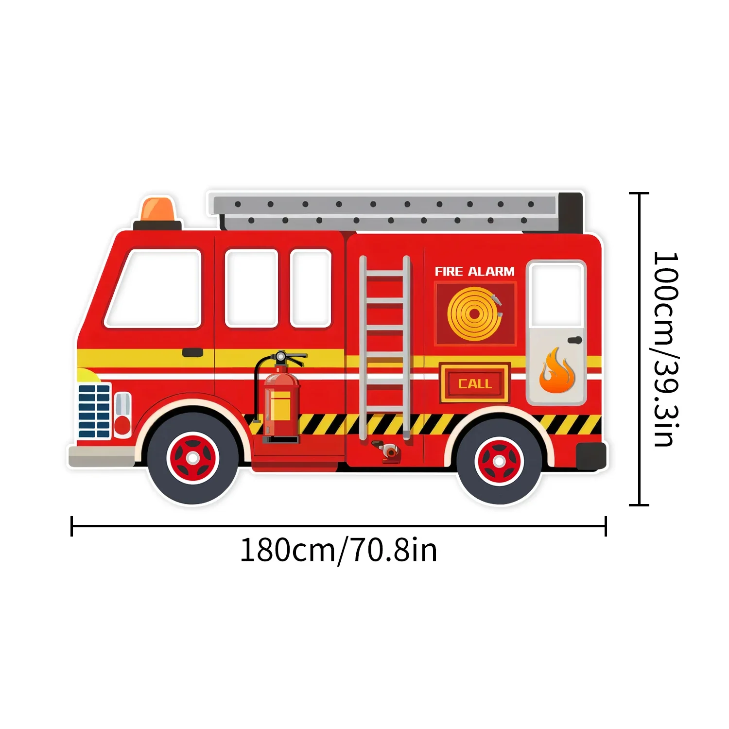 Feuerwehrauto Ausgehöhlte Fotografie-Requisiten Feuerwehr-Thema Feuerwehrauto Geburtstagsparty-Deko Feuerwehrmann Spaß-Requisiten Party-Zubehör – Detail 1