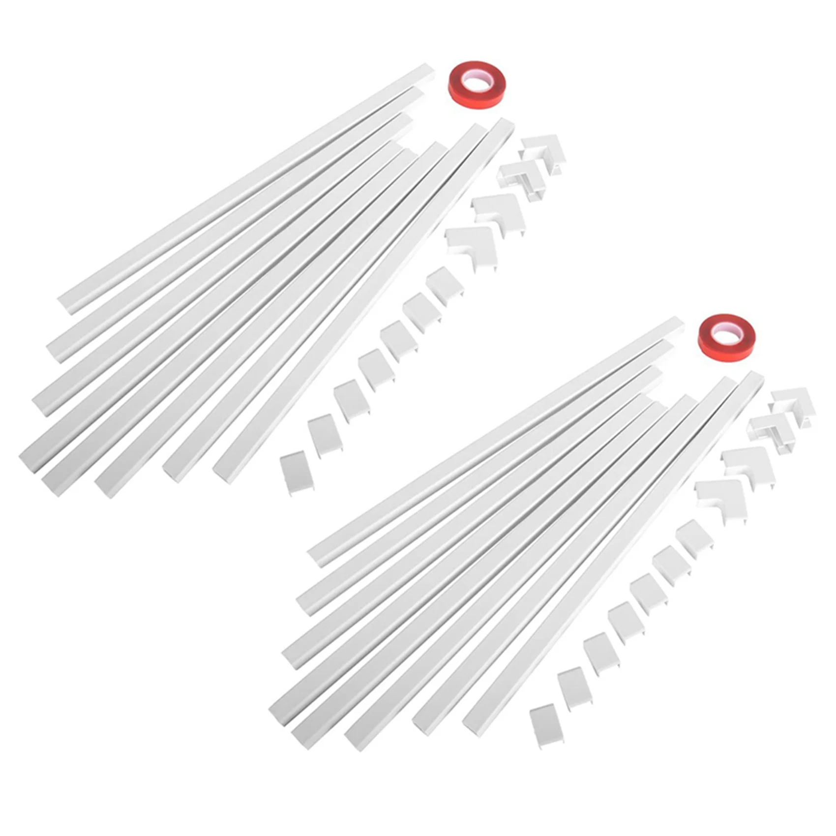 ABMI-2X One-Cord Channel Cable Concealer - CMC-03 Cord Cover Wall Cable Management System - 125 Inch Cable Hider Raceway Kit,