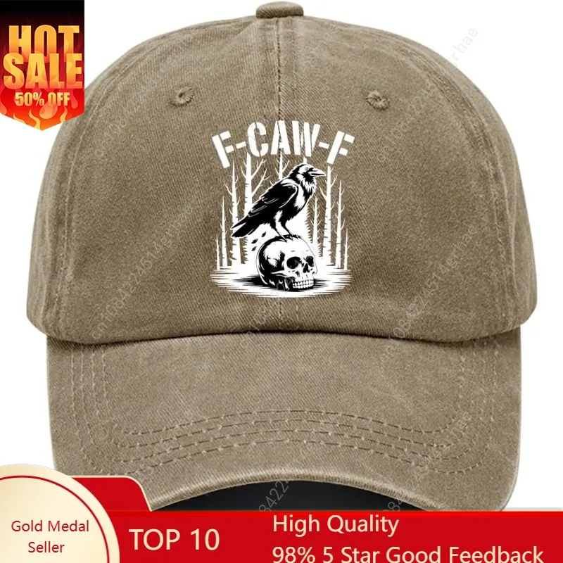 

F-Caw-F Crow Hat Fcawf Humor Rooster Novelty Farmhouse Baseball Hat F-Caw-F Funny Chicken Trucker Hats Black