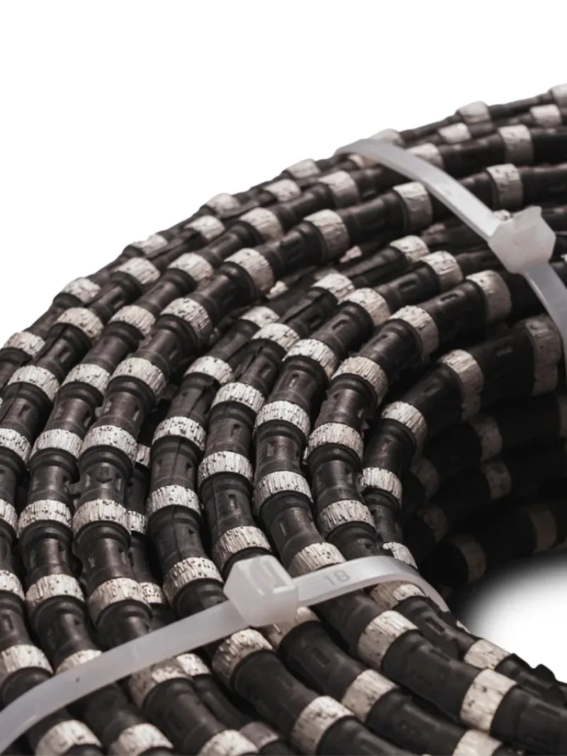 Hard Granite Quartz Stone Mining Wire Saw Sintered Diamond Beaded Rope Stone Rubber Spring Rope