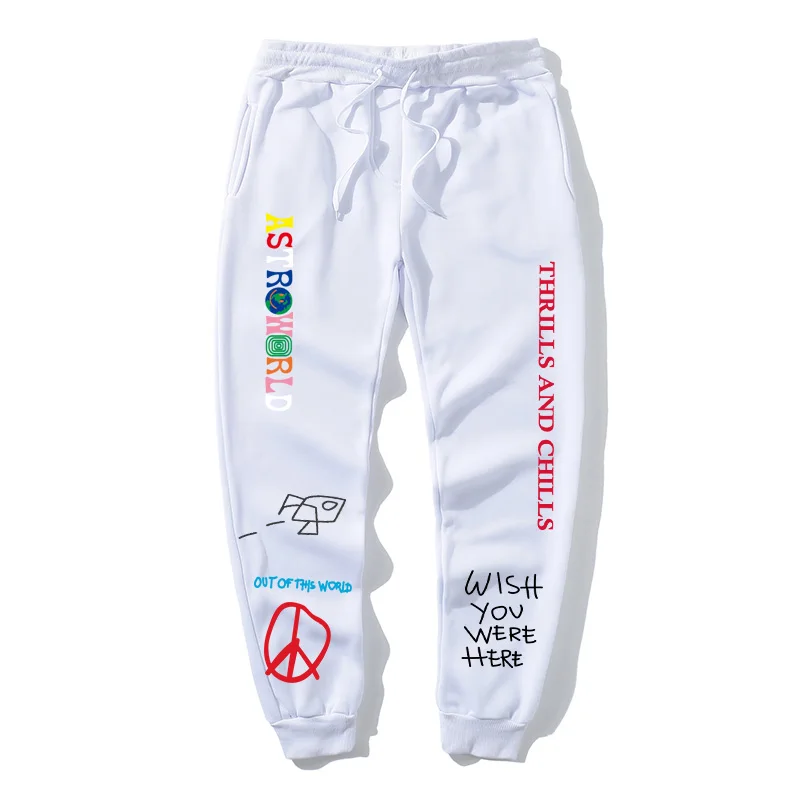 Pantalones de lana de calidad con estampado de letras ASTROWORLD, pantalones para correr para hombres y mujeres, ropa informal estilo Hip Hop,