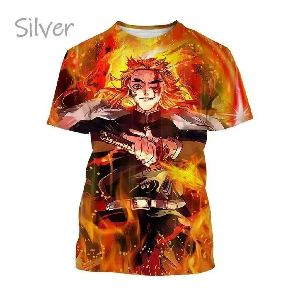 

2025 Summer Anime Stove Tanujiro Demon Slayer: Kimetsu No Yaiba-Infinity Castle T-Shirt Adult Children Fashion Top Casual Y2K