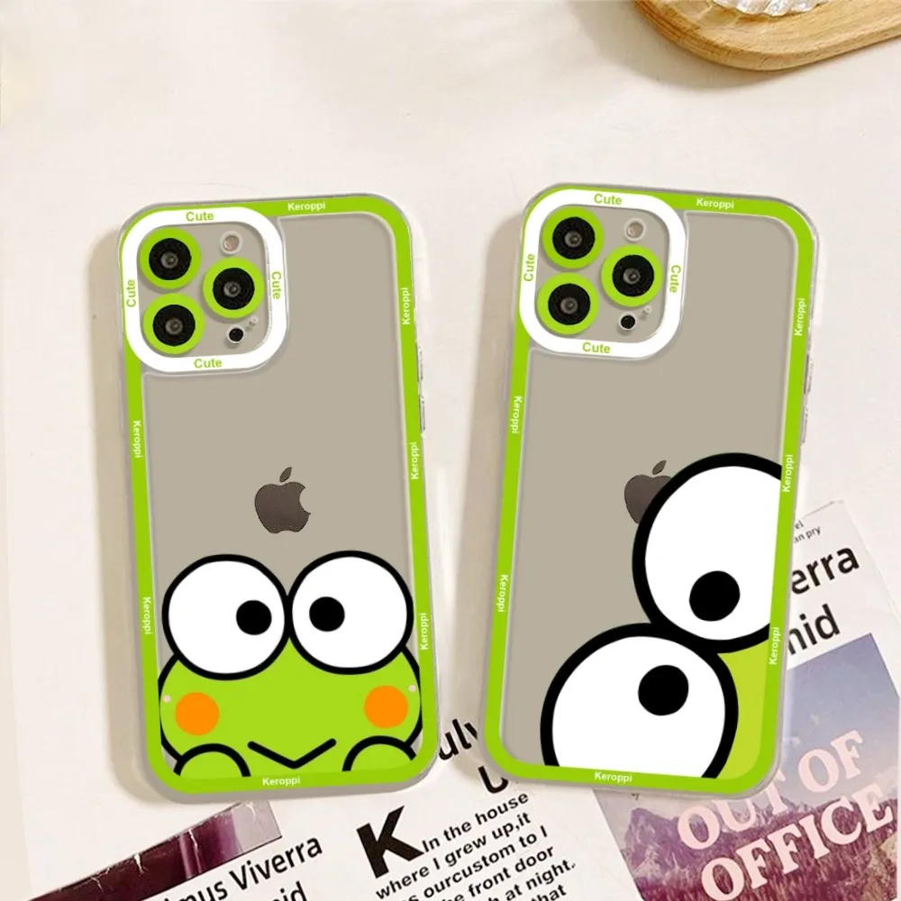 S-Sario K-Keroppi Phone Case For IPhone 11 12 13 14 15 16 Mini Pro Max 14 Pro Max Iphone15 15promax Case Shell Funda Cover