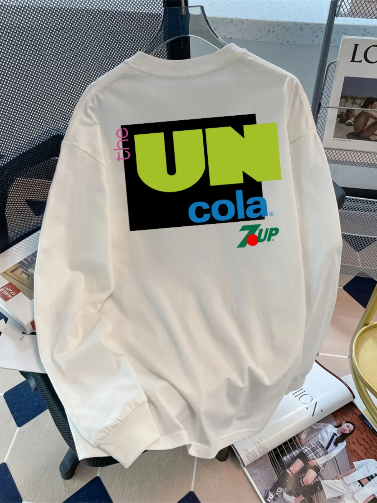 

Свободный хлопковый топ с длинным рукавом, молодежный, модный, с принтом, повседневный, без этикетки, в американском стиле, крутой