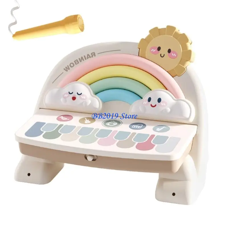 Q0KB Giocattolo con tastiera musicale portatile per bambini in età prescolare con suoni multipli per favorire l'apprendimento e