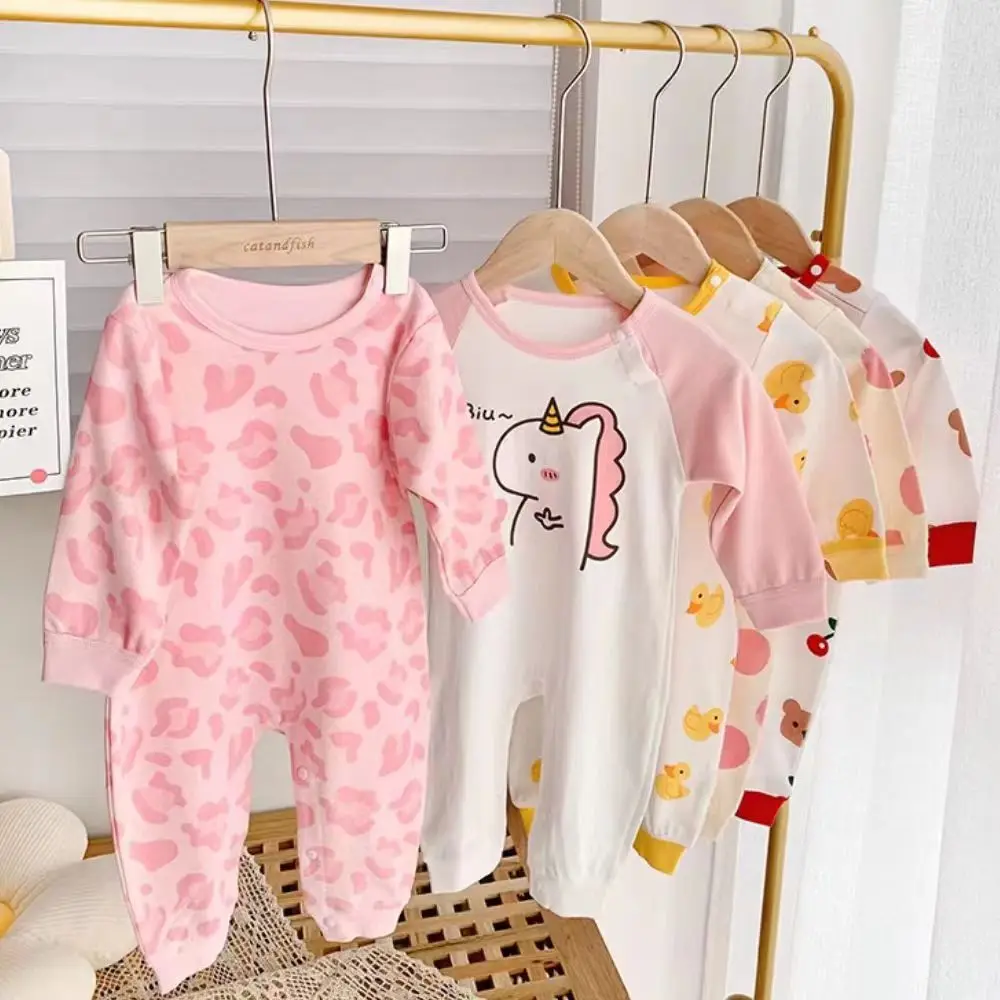 Baby Girl Cotton Long Sleeve Baby Newborn Jumpsuit Pajama Autumn Boy Jumpsuit Clothes Outfit Set Winter Romper