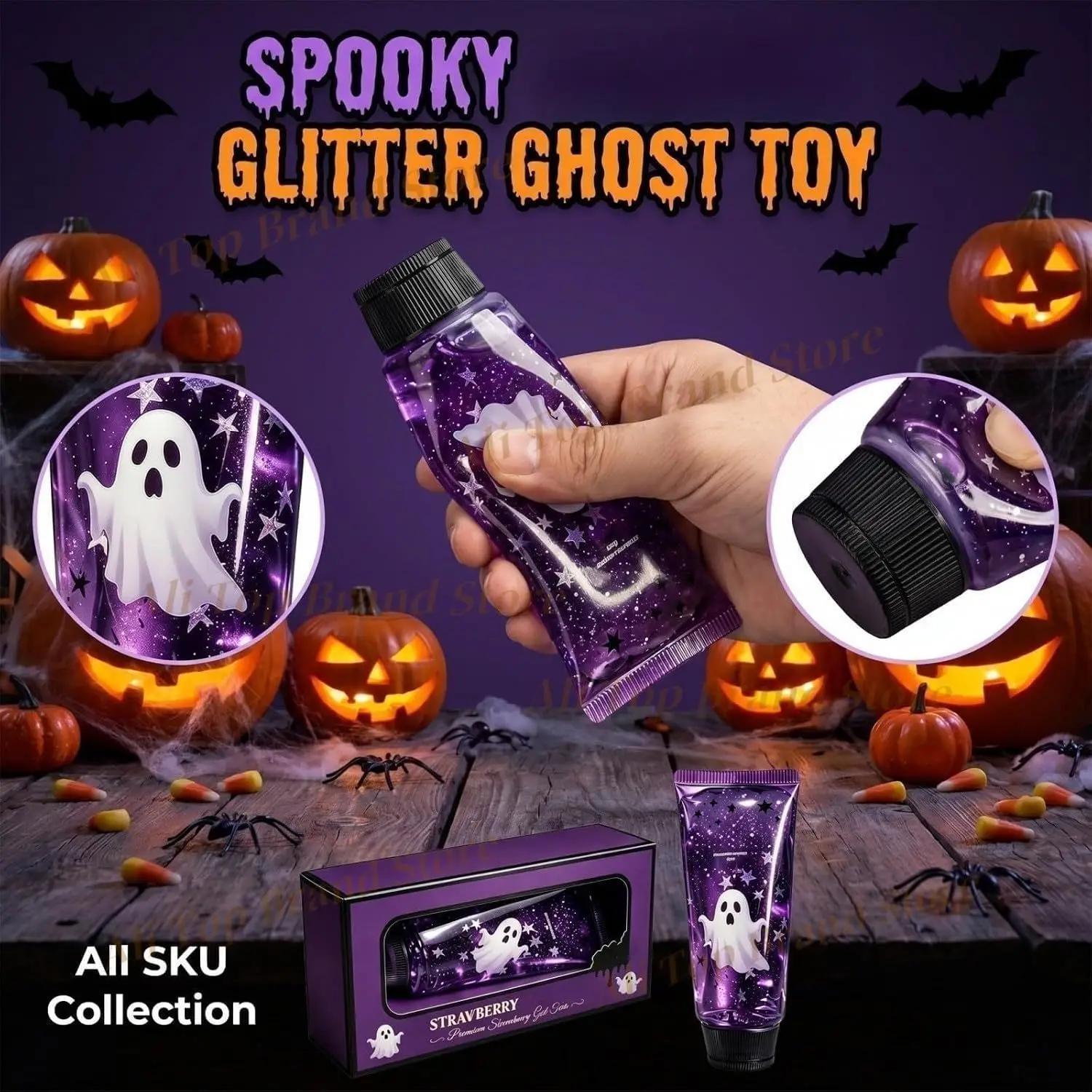 Halloween Ghost Toothpaste Squishies Fidget Toys Slow Rising Squeeze for Adults Office Home Desk
