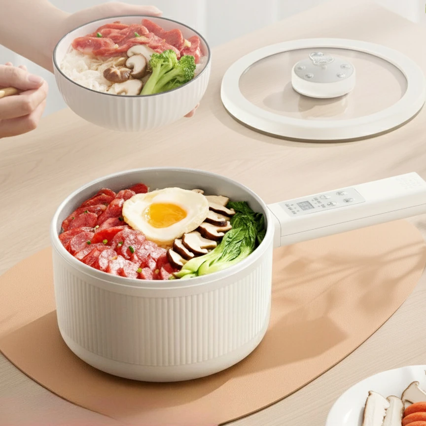 

Electric cooking pot, all-in-one multifunctional small home steamer and cooker, mini dormitory electric pot for baby food