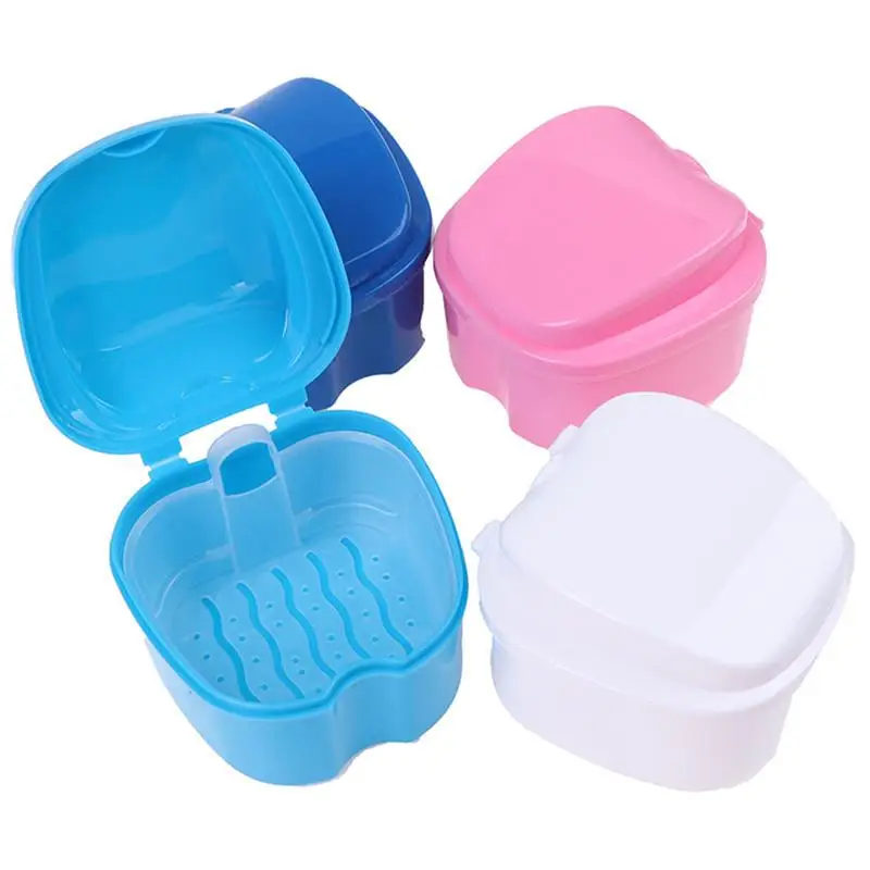 Hot Denture Bath Box Denture Cleaning Brush Set Braces Descaling Brush False Teeth Storage Box Oral Braces Orthodontic Retainer