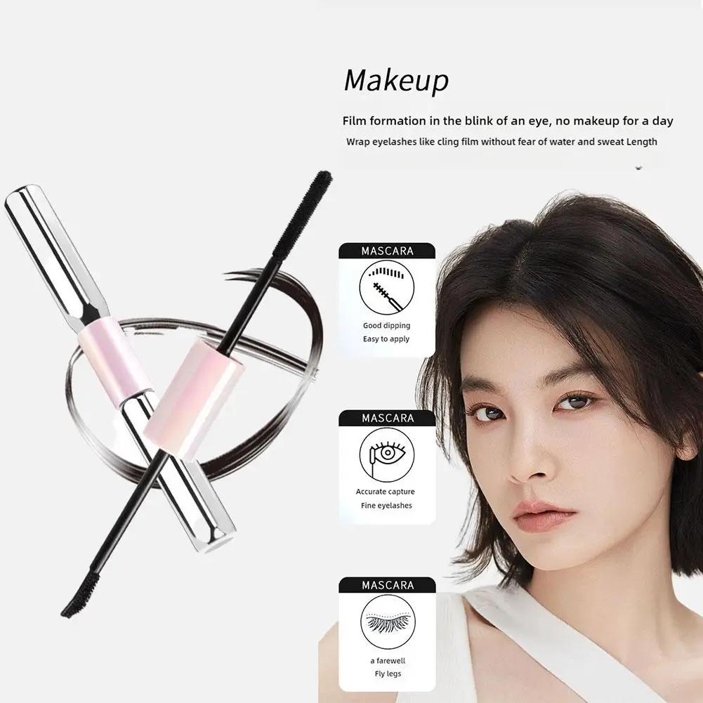 Mascara Double tête, apprêt pour cils + Mascara, outil de bouclage Long et Dense imperméable, agrandir les yeux lisses et épais Z5P6