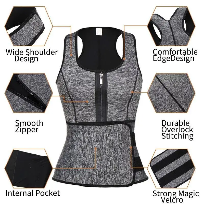 Body Slimming Shapewear Vest Waist Trainer Sweat Sport Shaper Belly Sheath Modeling Straps Posture Shaper Belt