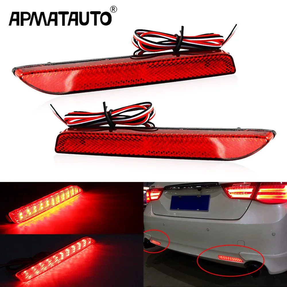 2PCS LED Rear Bumper Reflector light Tail brake stop light FOR Toyota Alphard 2015-2018,For Toyota Aygo Fortuner Picnic Verso