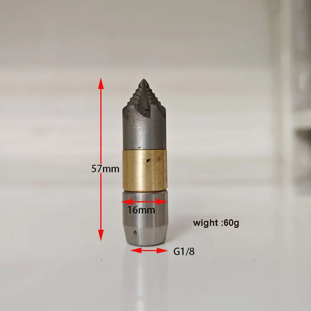 Nozel Pembersih Pipa Saluran Pembuangan Putar 30lpm dari Baja Anti Karat 1/8 Berkualitas Tinggi