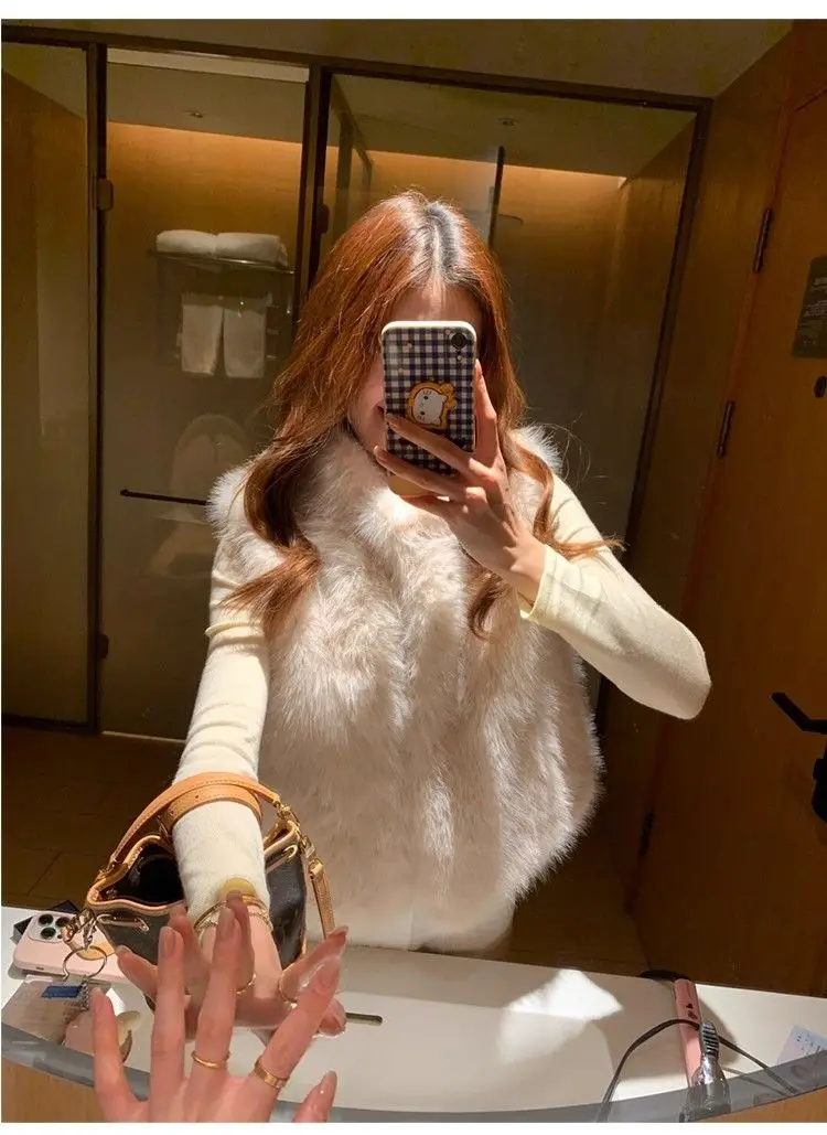 

Vests Waistcoats Thick Womens Cotton White School Winter Fleece-Lined Quilted Thickened Double-Sided Cozy Anti-Freezing Outdoors