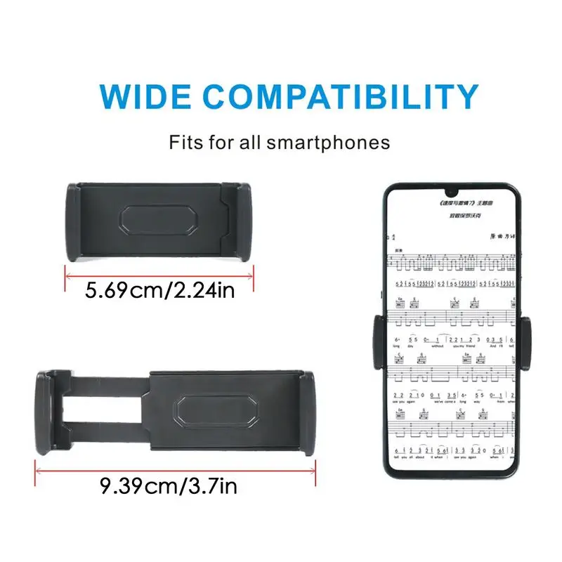 Supporto per telefono per supporto per microfono Supporto per telefono cellulare per supporto per microfono Supporto regolabile con braccio lungo a collo di cigno flessibile per
