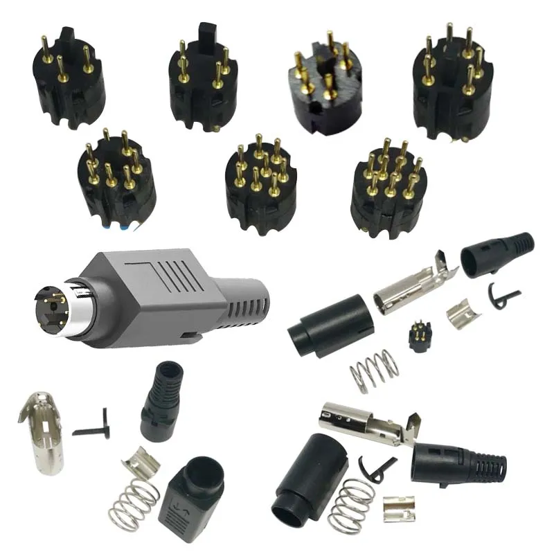 1set Mini DIN LOCK DIN 3Pin 4Pin 5Pin 6Pin 7Pin 8Pin 9Pin Male Plug Adaptor Assemble Welded Type Self-locking Assembly Connector