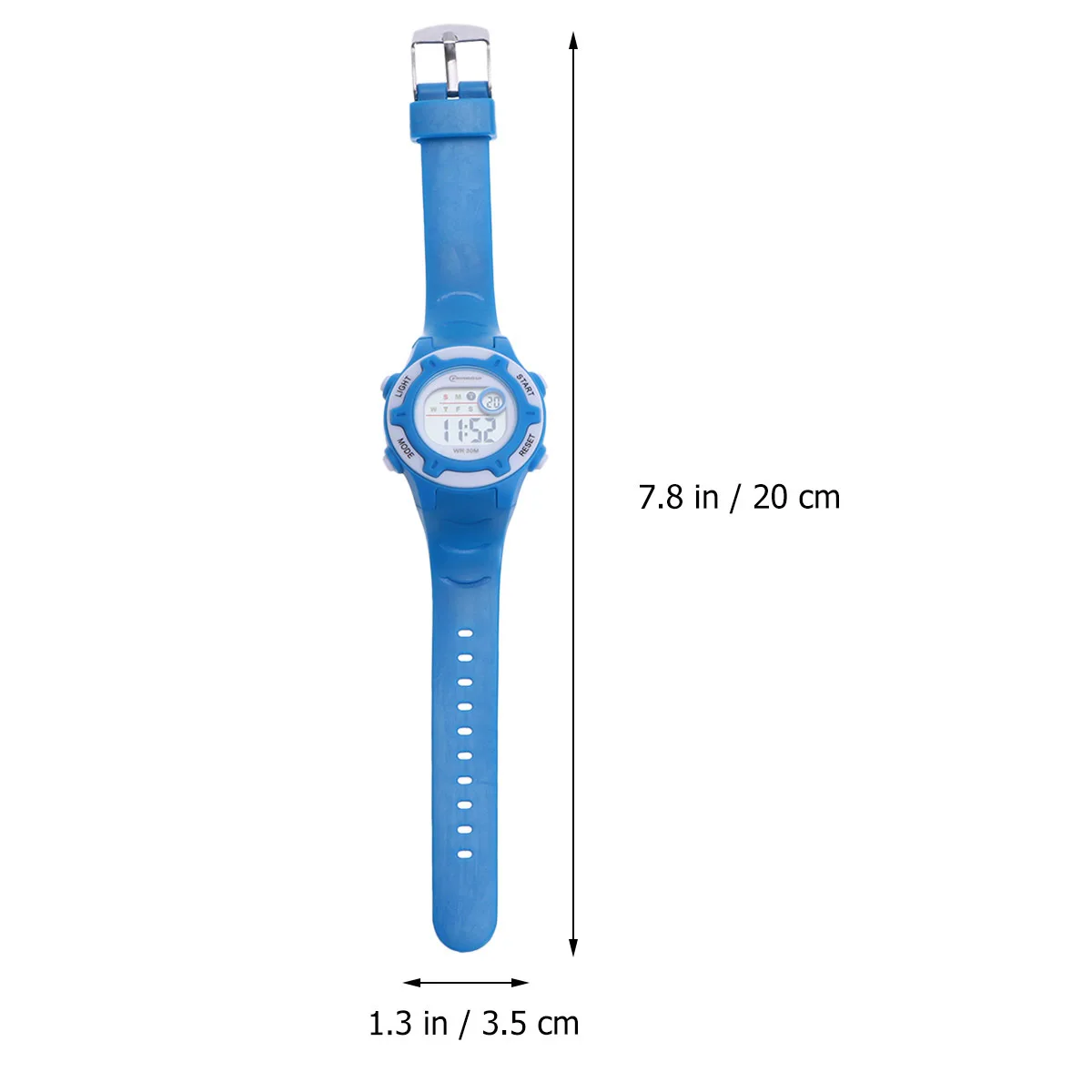 ساعة رقمية إلكترونية مضيئة مقاومة للماء باللون الأزرق، سوار قابل للتعديل، ساعة يد مريحة هدية عيد ميلاد ليلاً #2