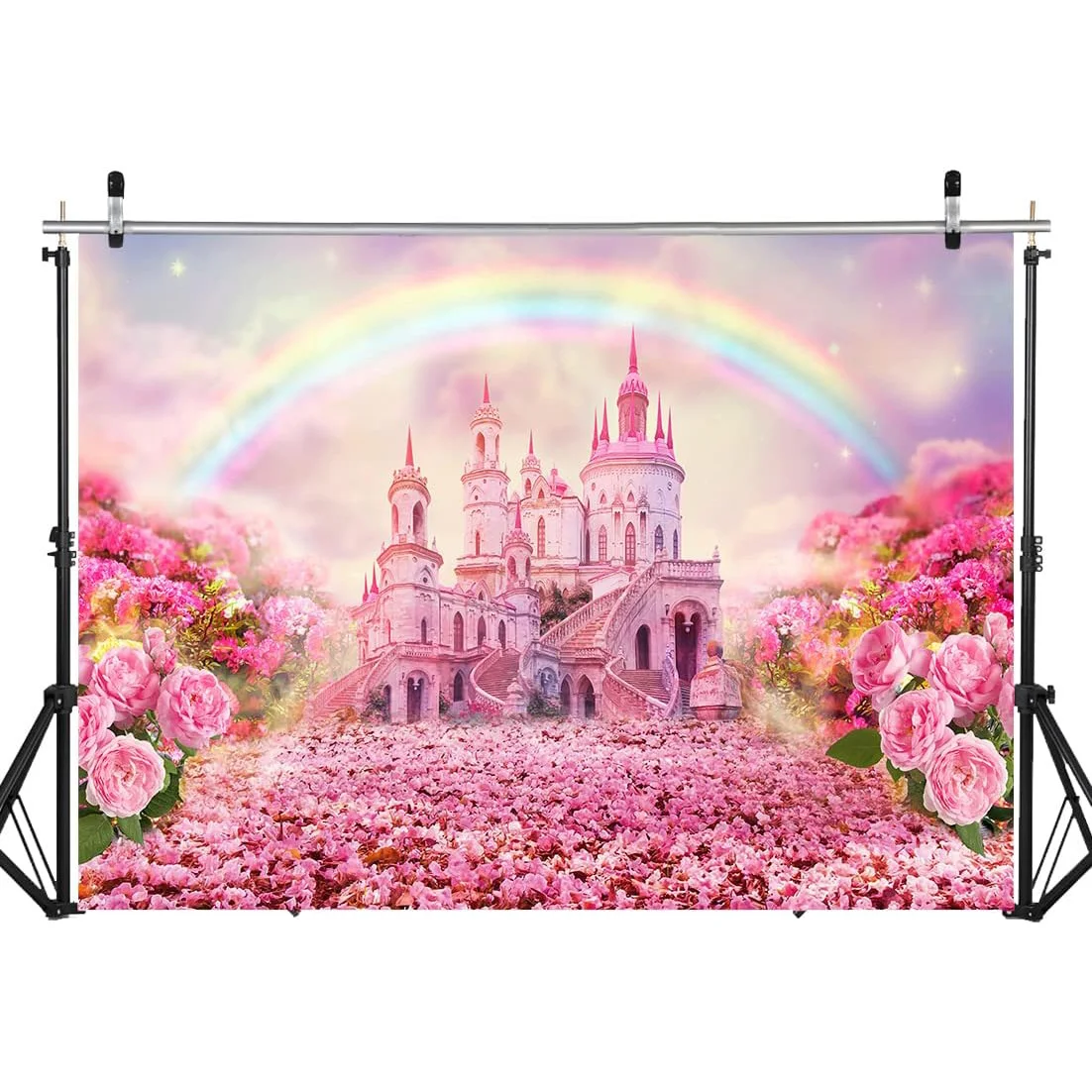 SHENGYONGBAO Happy Birthday Photography Backdrops Castle Fairy Tale Pink Rose Gender Reveal Theme Studio Background Props VC-01