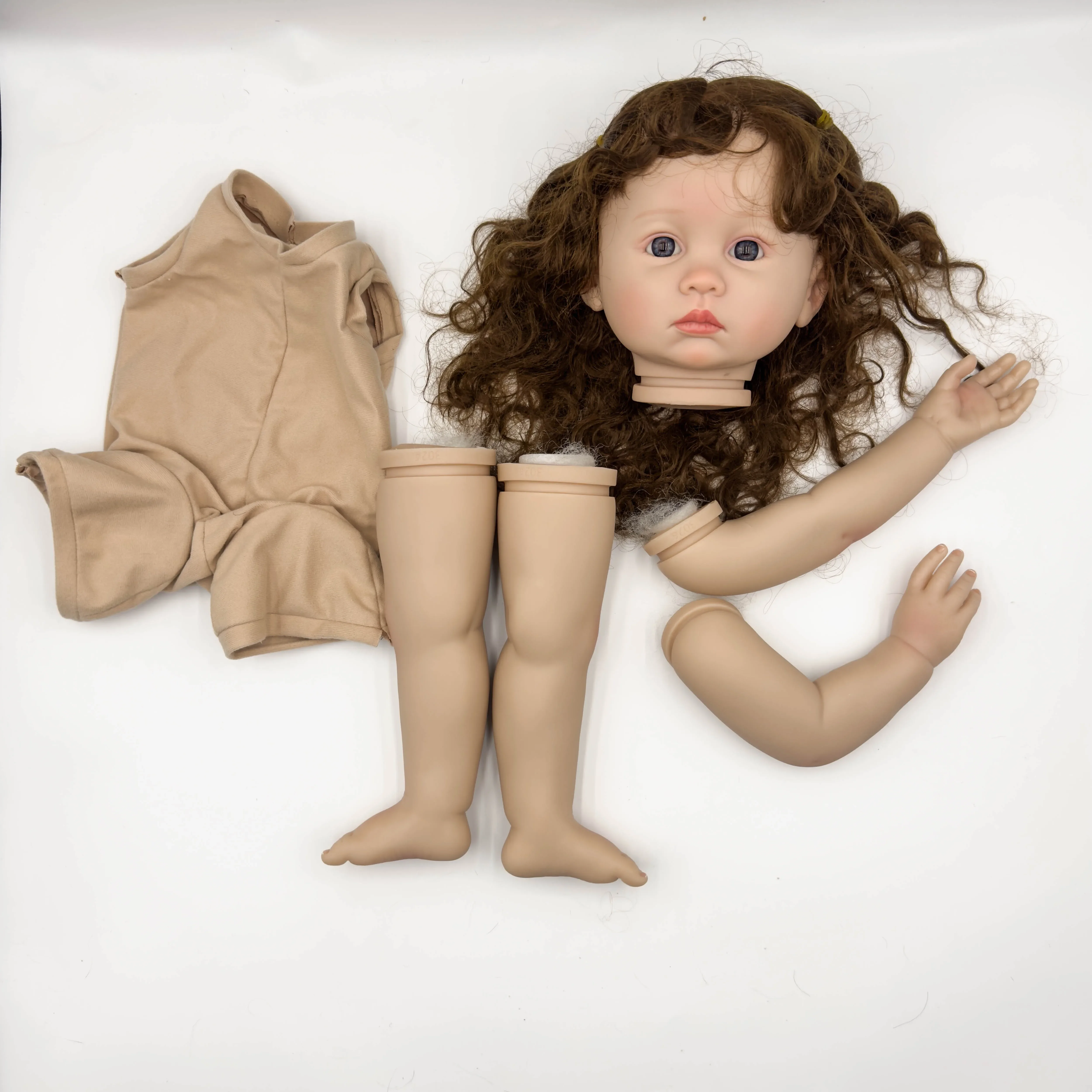EGO 24-calowy zestaw Julieta ma pomalowane brązowe długie włosy Realistyczny niedokończony zestaw lalek Reborn malowane DIY Części lalek zabawkowych